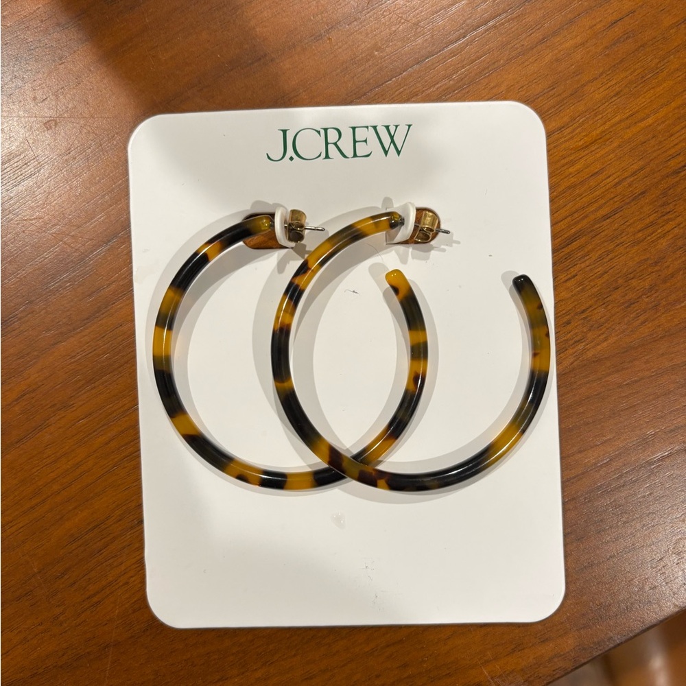 J. Crew Tortoiseshell Hoop Earrings